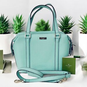 NWT Kate Spade Newbury Lane Alysia Saffiano Green Leather Crossbody Handle Bag